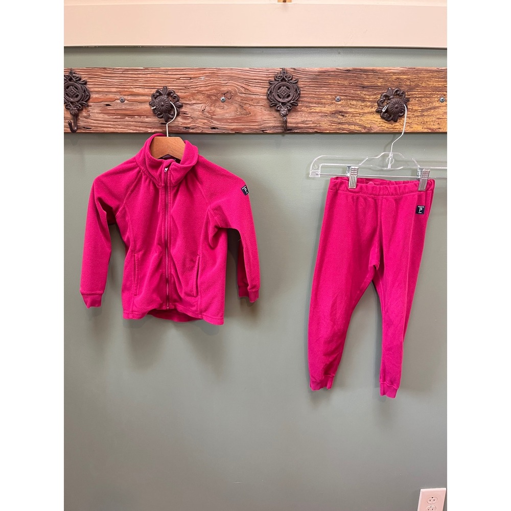 Polarn O.‎ Pyret Sweden Kids Pink Fleece Jacket and Pants Set 2-4Y 98/104